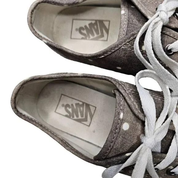 VANS Brown Washed Polka Dot Athletic Shoes Women's Size US 11 Lace Up Classics - Picture 6 of 11